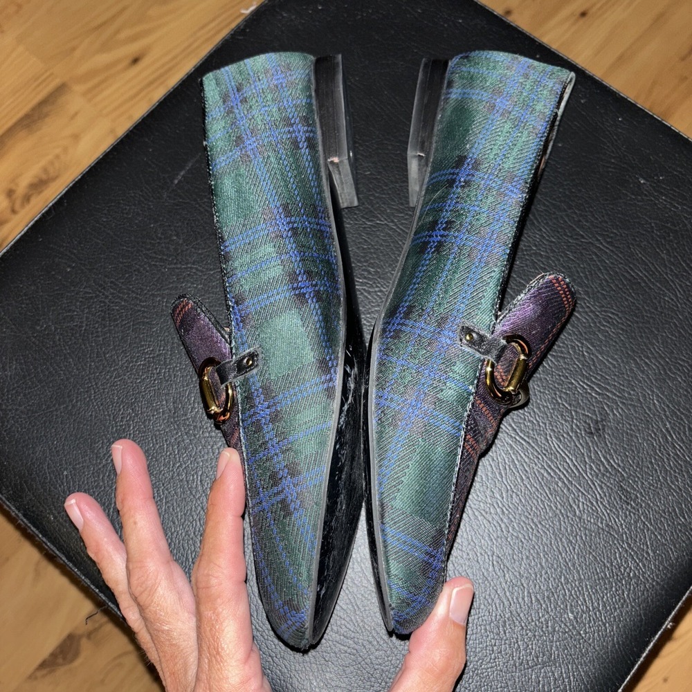 & Other Stories Plaid Horsebit Loafers in Green and Purple - Picture 8 of 11